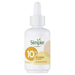 Simple 10% Vitamin C + E + F* Serum Booster Serum Hautpflegeprodukt für alle Hauttypen geeignet für jugendliche, strahlende Haut 30ml von Simple