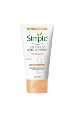 Simple Protect 'N' Glow Exfoliating Cleanser Clay Polish für strahlende Haut, 150 ml von Simple