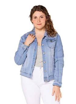 Simply Chic Art: H190-1 & H205-1 Damen Jeansjacke (L-4XL) Plus Size (Hellblau (H190-1), L/40) von Simply Chic