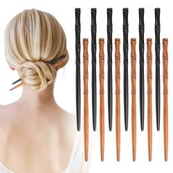 Simsky 12er Set Haarnadeln und Haarstäbchen aus Holz in Grau und Schwarz für stilbewusste Frauen von Simsky