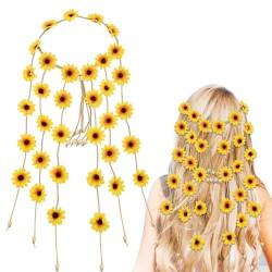 Sonnenblumen Haarschmuck, Sonnenblumen Haarreif, Floral Hippie Accessoires, Blumenkranz Haare Für Fasching, Karneval, Hochzeit von Simsky