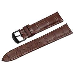 SinSed Leder-Uhrenarmbänder, 18mm, 20mm, 22mm, 24mm, Uhrenarmband, Stahl-Dornschließe, Handgelenk-Gürtel-Armband, Braun schwarz, 12mm von SinSed