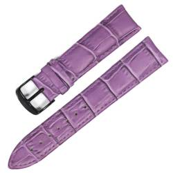 SinSed Leder-Uhrenarmbänder, 18mm, 20mm, 22mm, 24mm, Uhrenarmband, Stahl-Dornschließe, Handgelenk-Gürtel-Armband, Lila schwarz, 16mm von SinSed