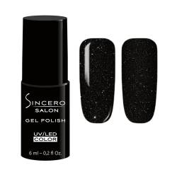 Sincero Salon - Premium UV Nagellack Black Shadow - Gel Nagellack - Farbgel für Gelnägel - Auftrag von 1 oder 2 Schichten Gel Nägeln -Stark Pigmentiert UV Gel Nagellack -Gel Polish - Nagellack Schwarz von Sincero Salon