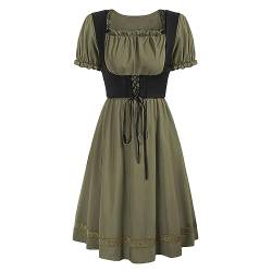 Singular-Point Gothic Kleidung Damen, Kleid Weihnachten Damen, Viktorianischen Maxikleid Damen Mittelalter Kleid Vintage Abendkleid Prinzessinnen Ballkleid für Halloween Karneval Party,10 Green,XL von Singular-Point