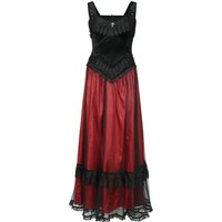 Sinister Gothic - Gothic Kleid lang - Langes Gothickleid - XS bis XXL - für Damen - Größe L - schwarz/rot von Sinister Gothic