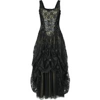 Sinister Gothic - Gothic Kleid lang - Langes Gothickleid - XS bis XXL - für Damen - Größe M - schwarz/grün von Sinister Gothic