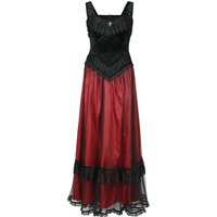 Sinister Gothic - Gothic Kleid lang - Langes Gothickleid - XS bis XXL - für Damen - Größe M - schwarz/rot von Sinister Gothic