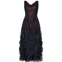 Sinister Gothic - Gothic Kleid lang - Longdress - M bis 4XL - für Damen - Größe L - schwarz/rot von Sinister Gothic