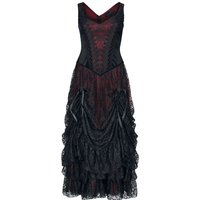 Sinister Gothic - Gothic Kleid lang - Longdress - M bis 4XL - für Damen - Größe XXL - schwarz/rot von Sinister Gothic