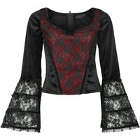 Sinister Gothic - Gothic Langarmshirt - Gothic Longsleeve - S bis XXL - für Damen - Größe L - schwarz/rot von Sinister Gothic