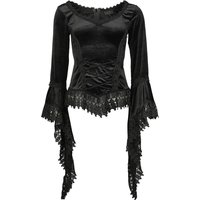 Sinister Gothic - Gothic Langarmshirt - Gothic Longsleeve - XS bis XXL - für Damen - Größe M - schwarz von Sinister Gothic