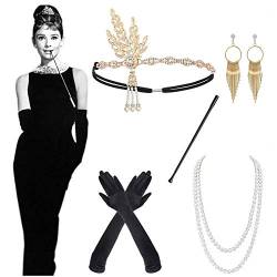 Sinoeem 1920s Accessoires Set Damen Retro Stil und Herren Accessoires Mafia Gatsby Kostüm Set für Abschlussball Event Weihnachten Party der 1920s Jahre Gatsby Art Deco Flapper Party (Set-3) von Sinoeem