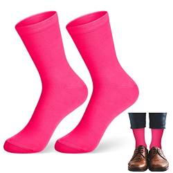 Herren Neon Socken Rock 60er 70er 80er Socken Fußball Socken (Neon Rosa) von Sintege