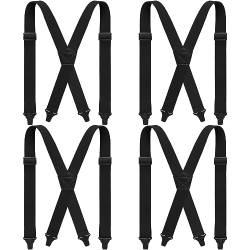 Sintege 4 Pcs X Zurück Versteckte Hosenträger Heavy Duty Wandern Hosenträger Verstellbar Unter Kleidung Hosenträger Unsichtbarer Gürtel, Schwarz, Einheitsgröße von Sintege