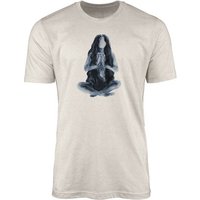 Sinus Art T-Shirt Herren Shirt 100% gekämmte Bio-Baumwolle T-Shirt Aquarell junge Frau Motiv Nachhaltig Ökomode aus e (1-tlg) von Sinus Art