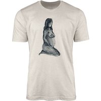 Sinus Art T-Shirt Herren Shirt 100% gekämmte Bio-Baumwolle T-Shirt Aquarell schwangere Frau Motiv Nachhaltig Ökomode (1-tlg) von Sinus Art