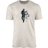 Sinus Art T-Shirt Herren Shirt 100% gekämmte Bio-Baumwolle T-Shirt Astrologie Schlange Frau Motiv Nachhaltig Ökomode (1-tlg) von Sinus Art