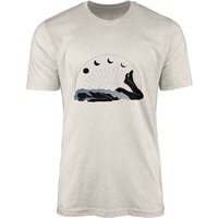 Sinus Art T-Shirt Herren Shirt 100% gekämmte Bio-Baumwolle T-Shirt Mond Astrologie schöne Frau Motiv Nachhaltig Ökomo (1-tlg) von Sinus Art