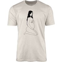 Sinus Art T-Shirt Herren Shirt 100% gekämmte Bio-Baumwolle T-Shirt Schwangere Frau Motiv Nachhaltig Ökomode aus erneu (1-tlg) von Sinus Art