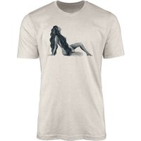 Sinus Art T-Shirt Herren Shirt 100% gekämmte Bio-Baumwolle T-Shirt Wasserfarben hübsche Frau Motiv Nachhaltig Ökomode (1-tlg) von Sinus Art