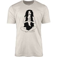 Sinus Art T-Shirt Herren Shirt 100% gekämmte Bio-Baumwolle T-Shirt junge Frau Joga Motiv Nachhaltig Ökomode aus erneu (1-tlg) von Sinus Art