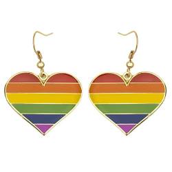 Regenbogen-Ohrringe in Herzform, schwule und lesbische LGBT-Pride-Geschenke, Regenbogen-Schmuck von Sinwinkori