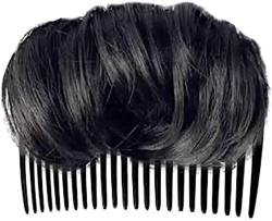 Invisible Fluffy Hair Pad, Haar Fluffy Hair Combs Synthetic, Haarverlängerungen Hair Pad Falsche Haarspange Princess Styling Tools (Schwarz) von Sinye