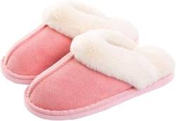 Kemosen Damen Hausschuhe Herren Pantoffeln Winter Warme Weiche Slippers Plüsch Flauschige Flache Schuhe,Rosa,38/39 EU von Sisttke