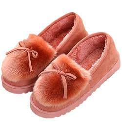 Sisttke Damen Winter Plüsch Hausschuhe Komfort Warme Home rutschfeste Pantoffeln Weiche Fellschuhe Slippers,Pink-D,38 EU von Sisttke