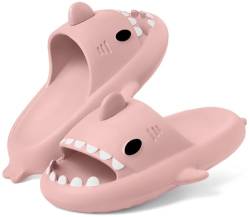 Sisttke Shark Slides Herren Damen Hai Hausschuhe Badeschuhe Cloud Badelatschen Sommer rutschfeste Pantoletten Badeschlappen Home Slippers,Pink-B,36/37 EU von Sisttke