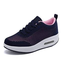 Sisttke Sneaker Damen Outdoor Leicht Atmungsaktive Plateau Turnschuhe Freizeitschuhe Sportschuhe Mesh Laufschuhe Straßenlaufschuhe,Blau-1911,38 EU von Sisttke