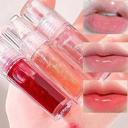Sitovely 3 Farben Plumping Lip Oil, Hydratisierender Lipgloss Getönter Lippenbalsam Feuchtigkeitsspendende transparente Lippenpflege, Glitzer Schimmer Lip Plumper (A) von Sitovely