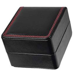 Aufbewahrungsbox für Armbanduhren, quadratisch, aus hochwertigem PU-Leder, für Schmuck, Armbänder, Geschenke, 1 Stück, Schwarz von Sitrda