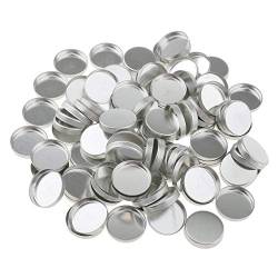 Sitrda 100 leere runde Metall-Pfannen für Lidschatten, Rouge, Make-up, Puderdose für magnetische Palettenbox, reagiert auf Magnete, Silber, 25 mm von Sitrda