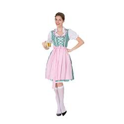 Midi Damen für Oktoberfest Aufführung Showkleid Cosplay Schürze Faltenrock Patchworkkleid Dirndl Damen midi Trachtenkleid Trachtenmode Trachtenrock Kleid für Oktoberfest Besondere Anlässe von Siweiy