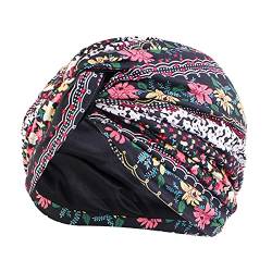 Siweiy Hijab Kopftuch afrikanische Headwraps vorgebundener Knoten modisch plissiert Turbanmütze Schlafmütze Turban Mütze für Damen Mädchen Mütze mit hohem Tragecomfort Damen Chemo Kopfbedeckung Hut von Siweiy