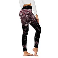 Thermo Leggings Damen Weihnachts Winter Strumpfhose Weihnachten Radlerhosen Weihnachtsmann Print Trekkinghose Slim Fit Thermo-Leggings Schwarz Yogahosen Outdoor Weihnachts-Leggings für Frauen von Siweiy