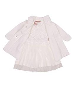 Six4kids Alexia Edles Taufkleid Festkleid Strickkleid Set 3 TLG (74/80 (6-9M)) von Six4kids