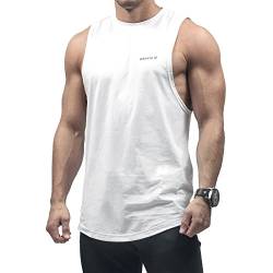 Sixlab Live Trill Day One Cut Off Tank Top Herren Muscle Shirt Gym Fitness (XXL, Weiß) von Sixlab