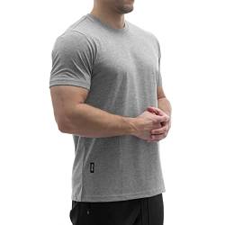 Sixlab Regular Tech Herren T-Shirt Muscle Basic Gym Sport Fitness Tshirt (S, Grau) von Sixlab