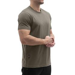 Sixlab Regular Tech Herren T-Shirt Muscle Basic Gym Sport Fitness Tshirt (S, Olive) von Sixlab
