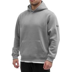 Sixlab Relaxed Oversize Hoodie Herren Gym Sweatshirt Bodybuilding Sport Fitness Pullover (L, Grey) von Sixlab
