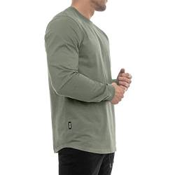 Sixlab Round Longsleeve Herren Fitness Langarm T-Shirt Sweatshirt Gym (S, Light Green) von Sixlab