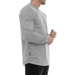 Sixlab Round Longsleeve Herren Fitness Langarm T-Shirt Sweatshirt Gym (S, Stone) von Sixlab