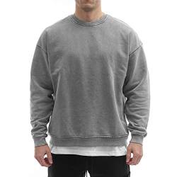 Sixlab Vintage Oversize Hoodie Herren Sweater Kapuzen Pullover 500 GSM Baumwolle - French Terry (Vintage Grey Sweater, XXL) von Sixlab