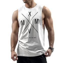 Sixlab from Nothing Cut Off Tank Top Herren Muscle Shirt Gym Fitness (XXL, Weiß) von Sixlab