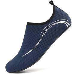 Sixspace Badeschuhe Damen Herren Wasserschuhe Schwimmschuhe Männer Frauen Strandschuhe Aquaschuhe Barfußschuhe für Strand,Pool,Meer,Wassersport,Tauchen,Surfen,Aqua Cycling(Dunkelblau,37 EU) von Sixspace