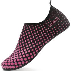 Sixspace Badeschuhe Wasserschuhe Damen Schwimmschuhe Strandschuhe Aquaschuhe Surfschuhe Barfußschuhe Tauchschuhe Wassersportschuhe（Rosa,38 EU von Sixspace