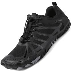 Sixspace Barfußschuhe Herren Damen Fitnessschuhe Sport Traillaufschuhe Minimalistische Barfuss Schuhe Atmungsaktive Kletterschuhe rutschfeste Badeschuhe(Schwarz,38 EU) von Sixspace